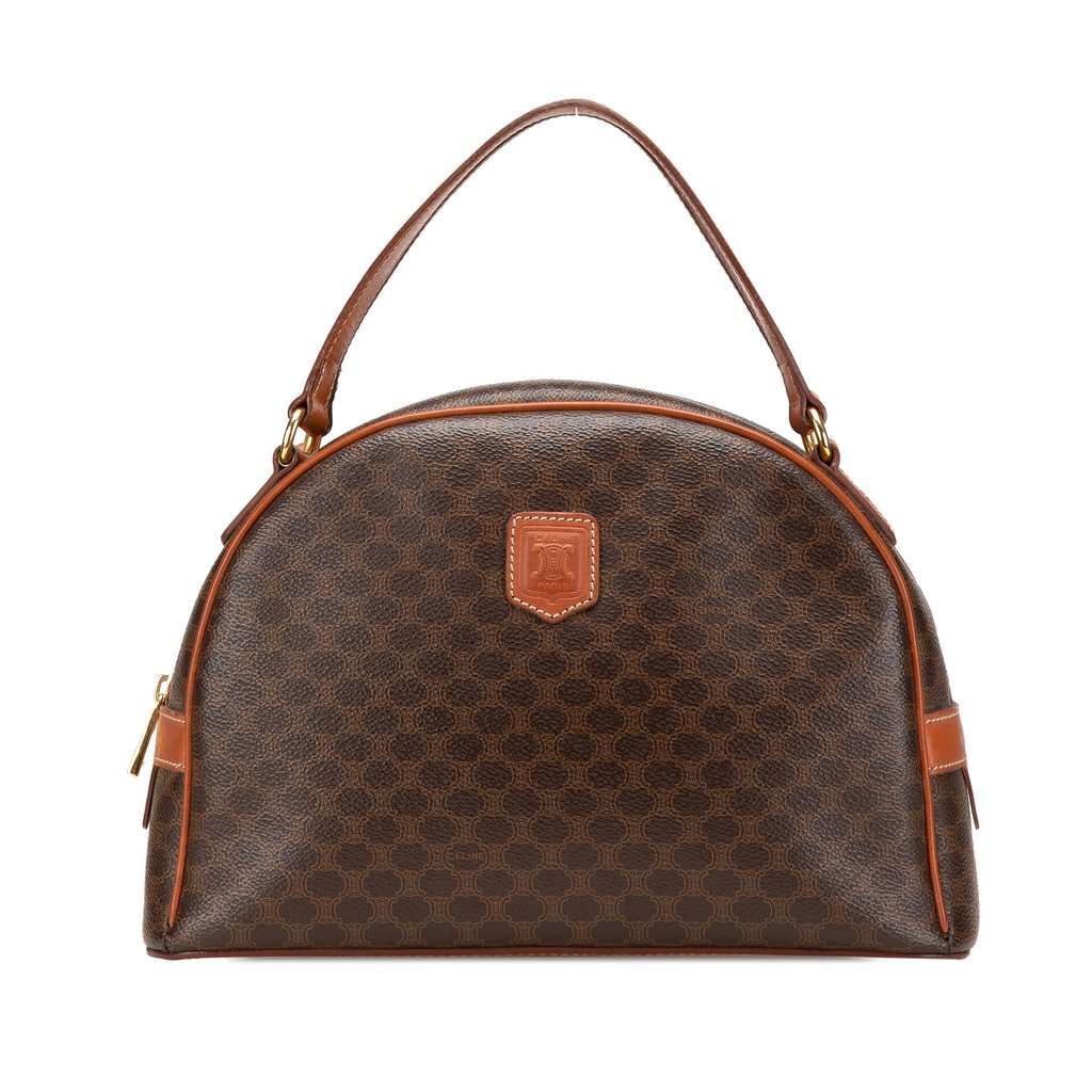 Celine Macadam Coated Canvas Handbag Brown Very good condition - Front View