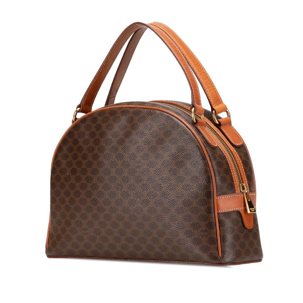 Celine Macadam Coated Canvas Handbag Brown Very good condition - Back View