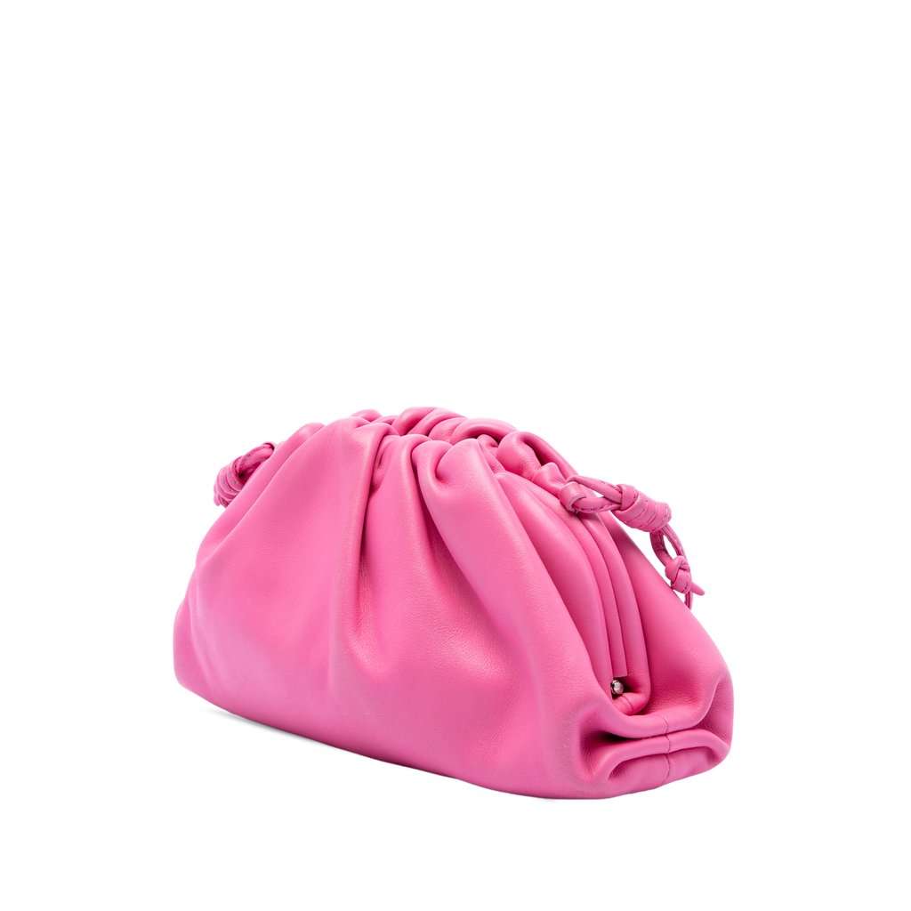 Bottega Veneta Lambskin The Mini Pouch Crossbody Pink Leather Very good - Back View