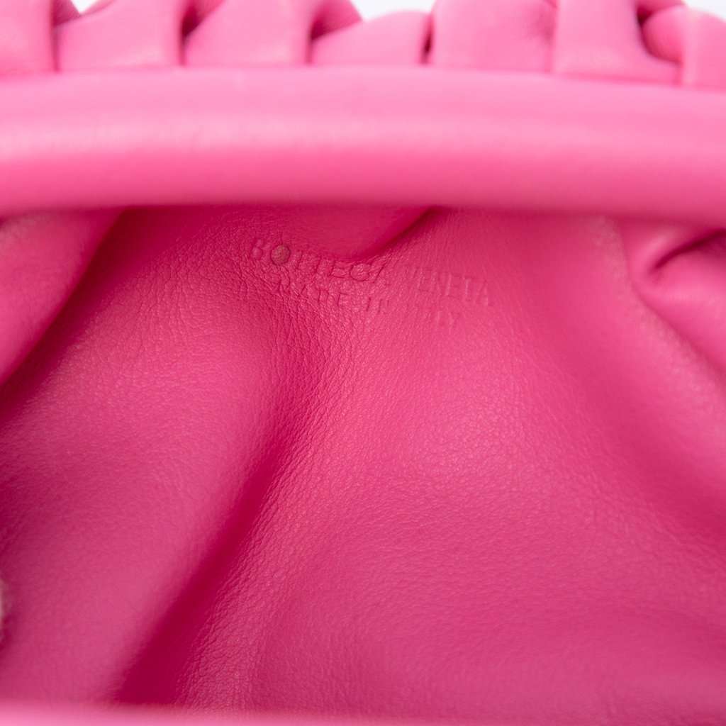 Bottega Veneta Lambskin The Mini Pouch Crossbody Pink Leather Very good - Box View