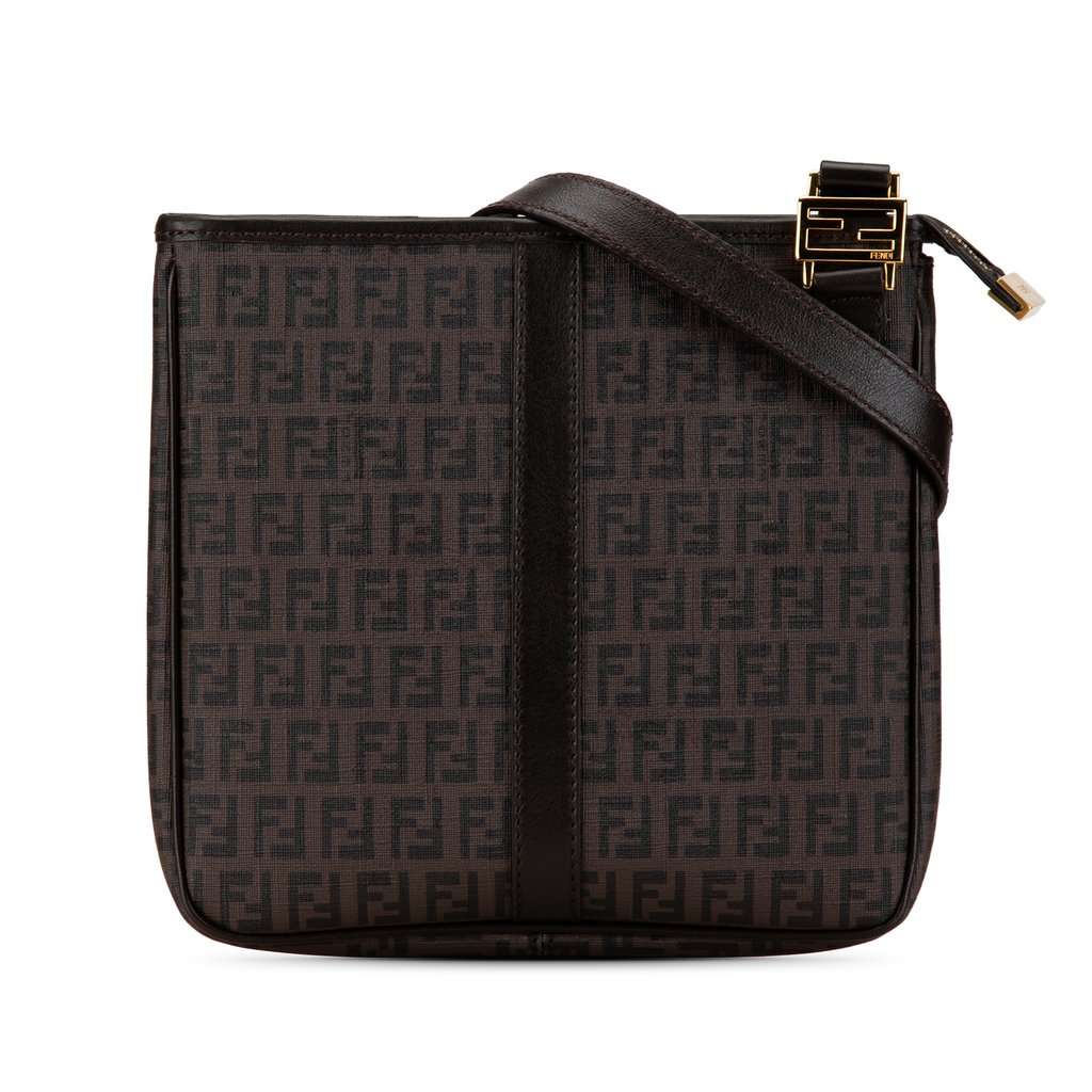 Fendi Zucchino Spalmati Crossbody Brown Very good condition - Front View