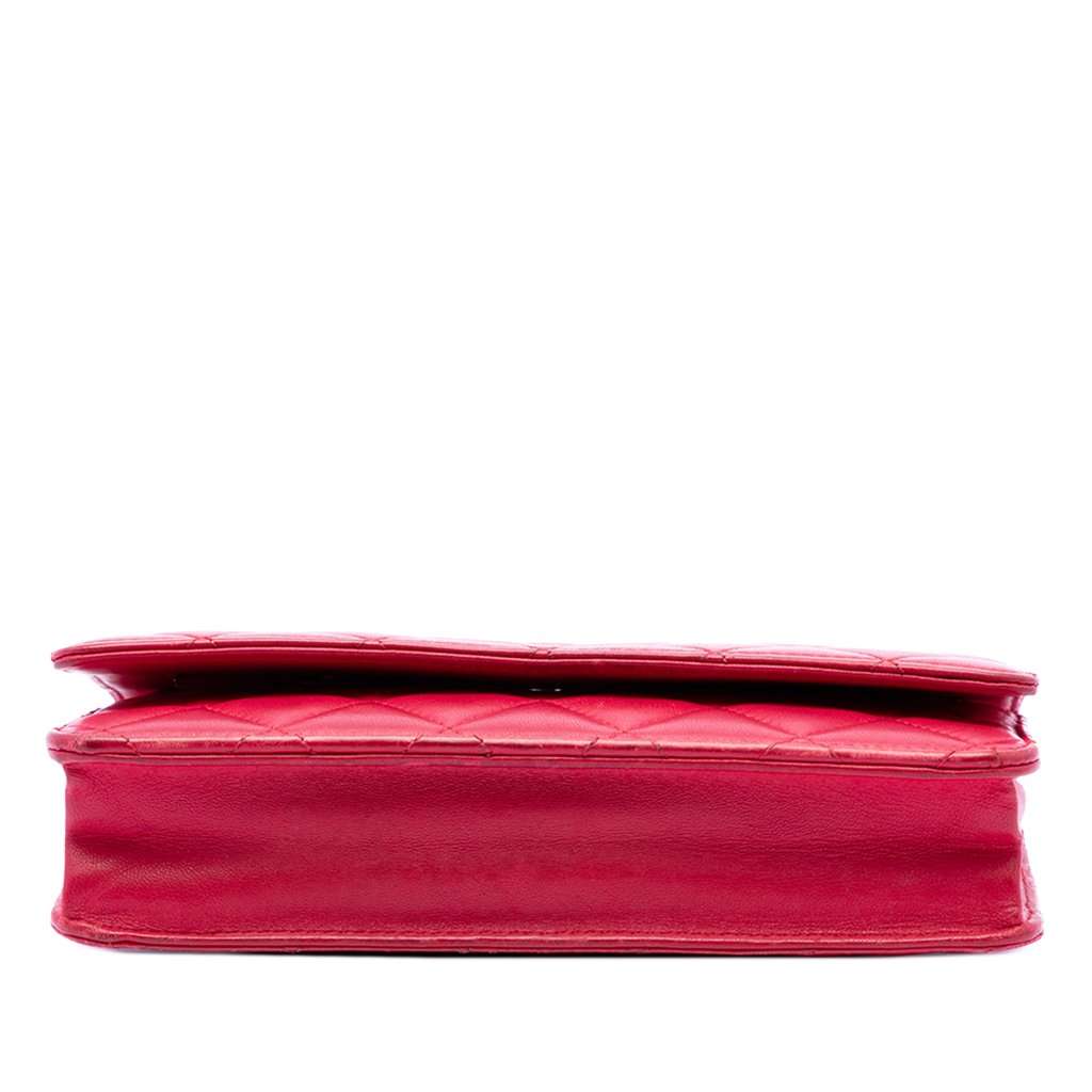Chanel CC Quilted Lambskin Wallet on Chain Pink Leather Very good condition - Inside View