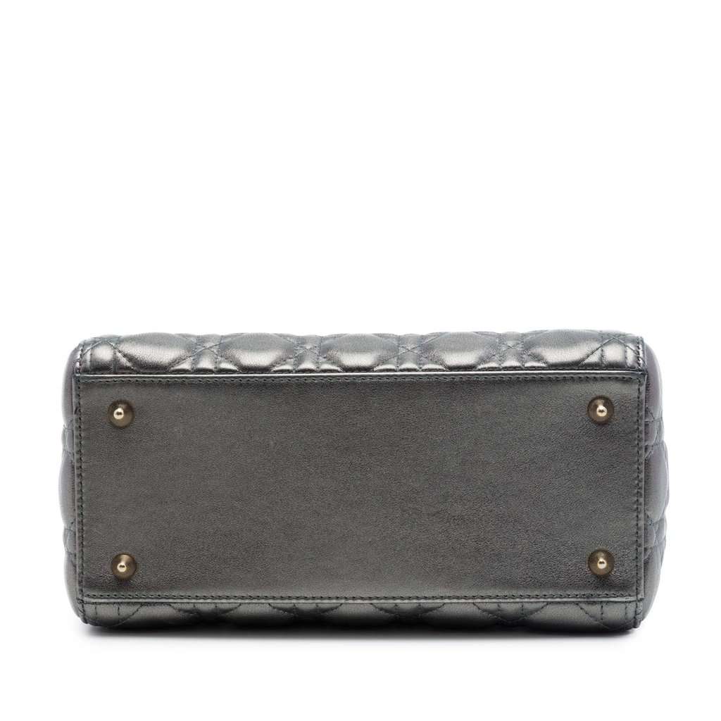 Dior Medium Metallic Lambskin Cannage Lady Dior MultiColor Leather Very good - Inside View