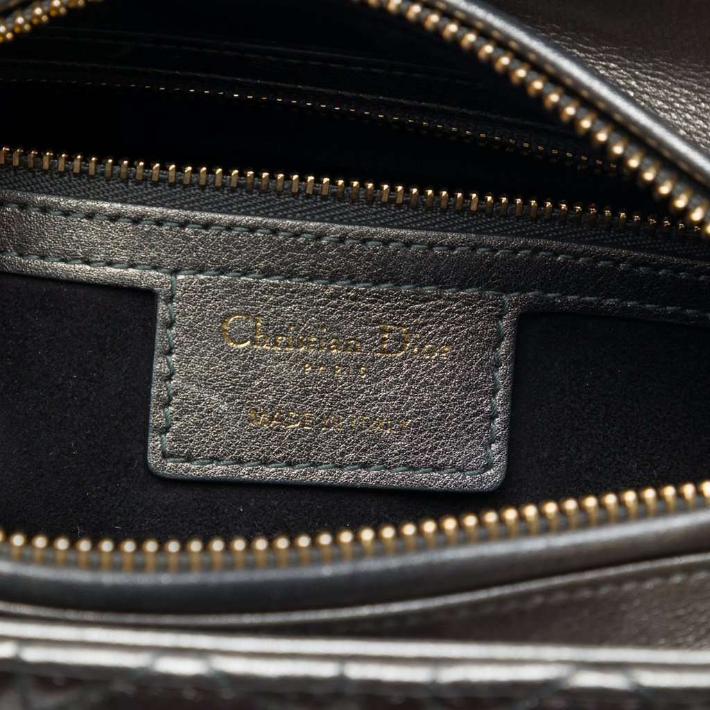 Dior Medium Metallic Lambskin Cannage Lady Dior MultiColor Leather Very good - Box View