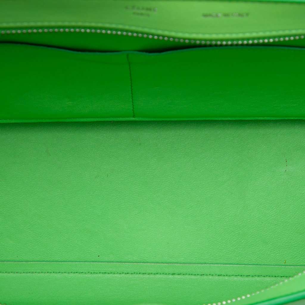 Celine Small Tricolor Leather Trapeze Satchel Green Leather Very good - Model View