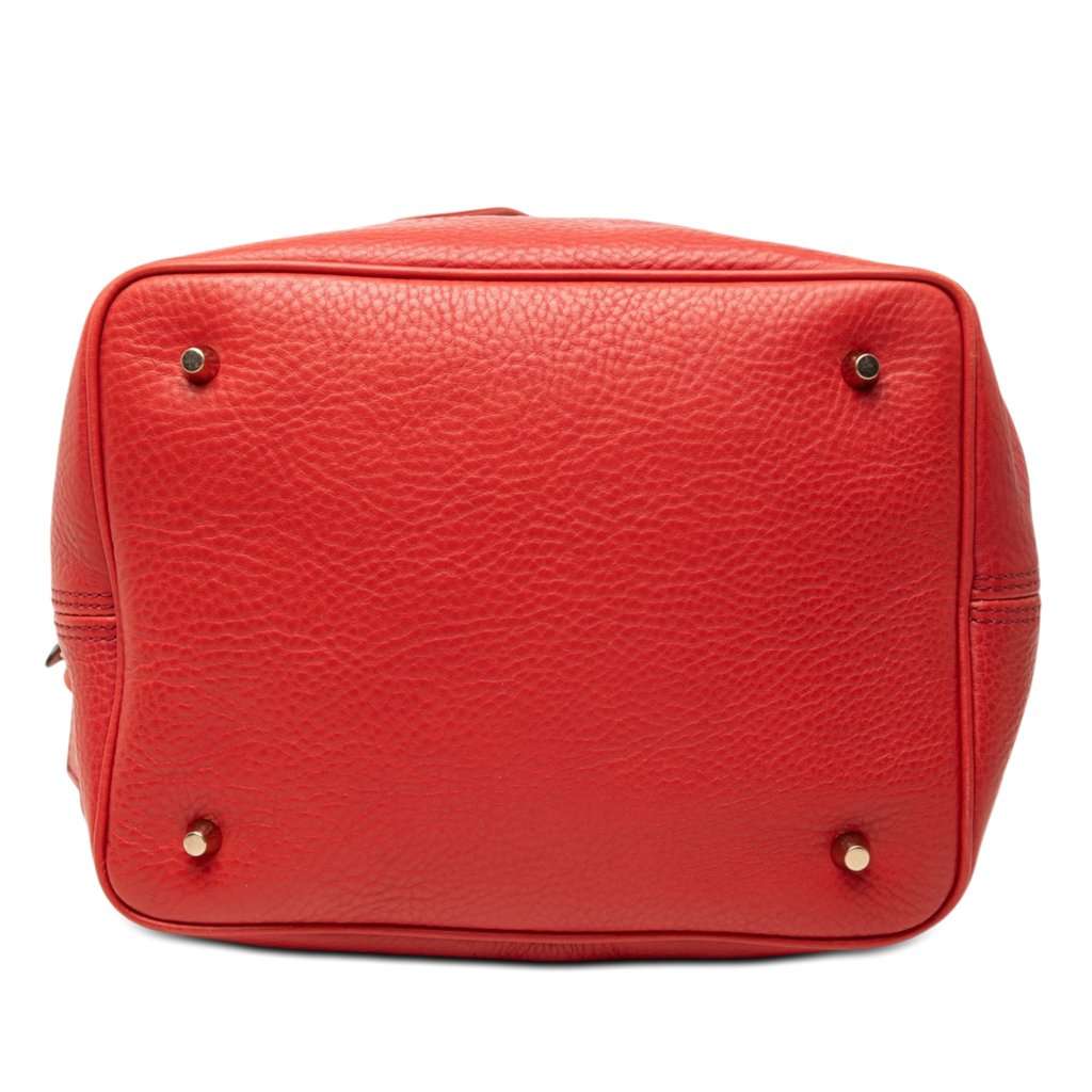 Burberry House Check Canvas and Calfskin Ashby Bucket Bag Red Leather Very good - Inside View