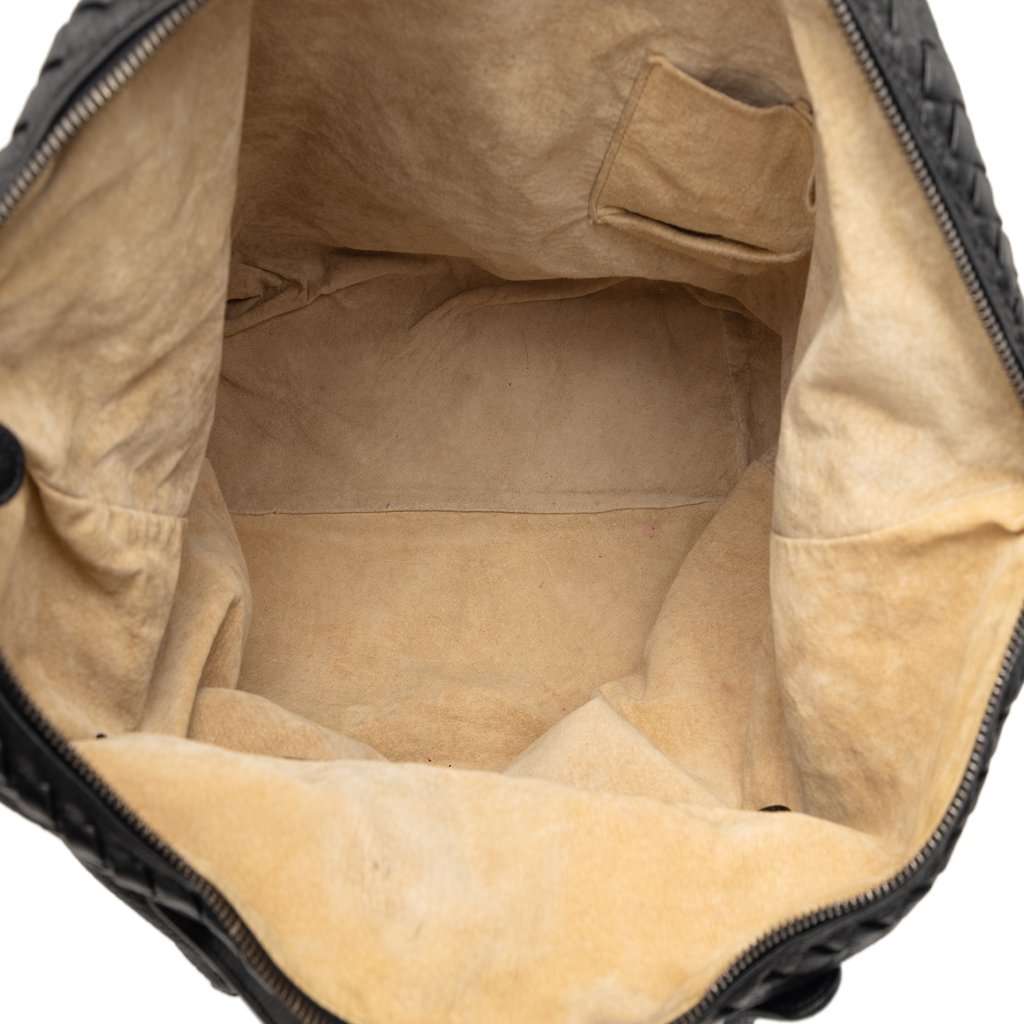 Bottega Veneta Intrecciato Trimmed Cervo Tote Black Leather Very good condition - Model View