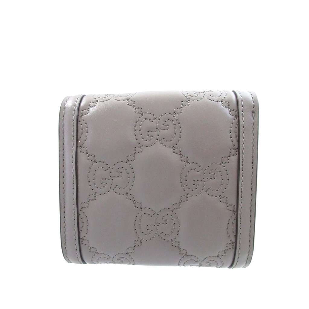 Gucci GG Matelasse Calfskin Bifold Wallet Grey Leather Very good - Back View