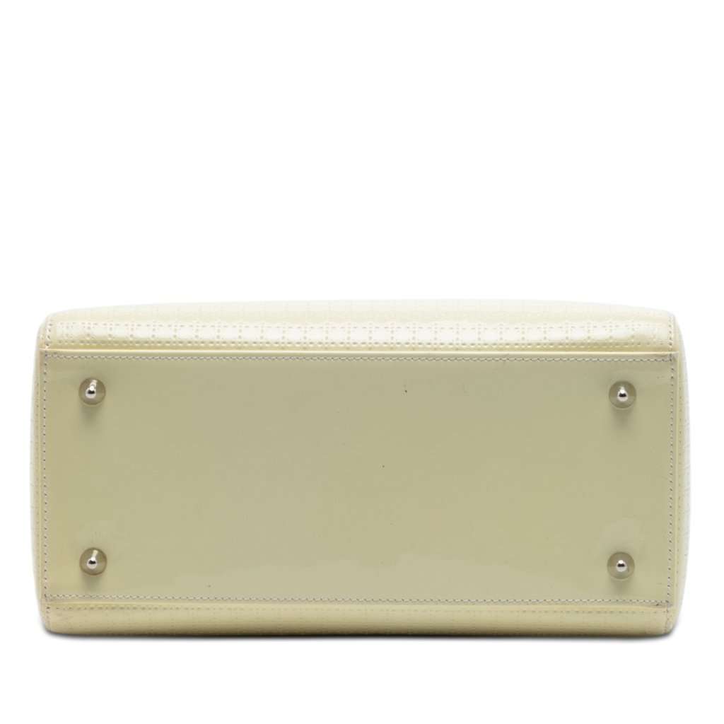 Dior Medium Patent Microcannage Lady Dior White Leather Very good condition - Inside View