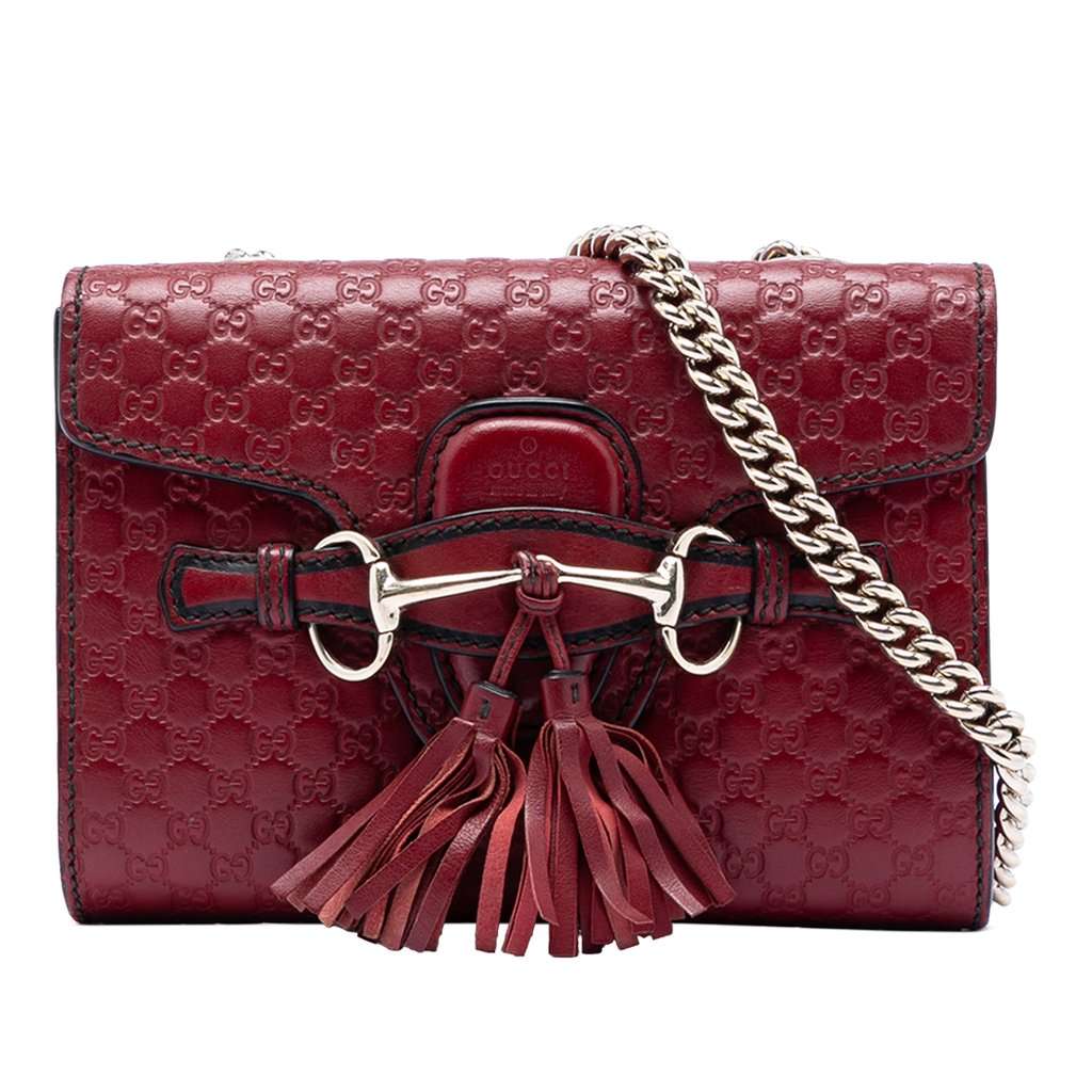 Gucci Mini Microguccissima Emily Crossbody Red Leather Very good condition - Front View