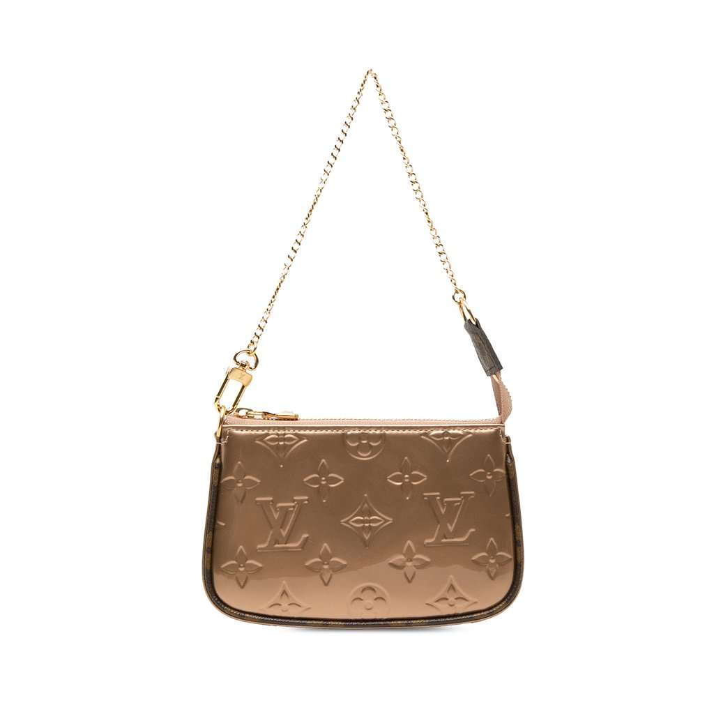 Louis Vuitton Monogram Vernis Mini Pochette Accessoires Pink Leather Very good condition - Front View