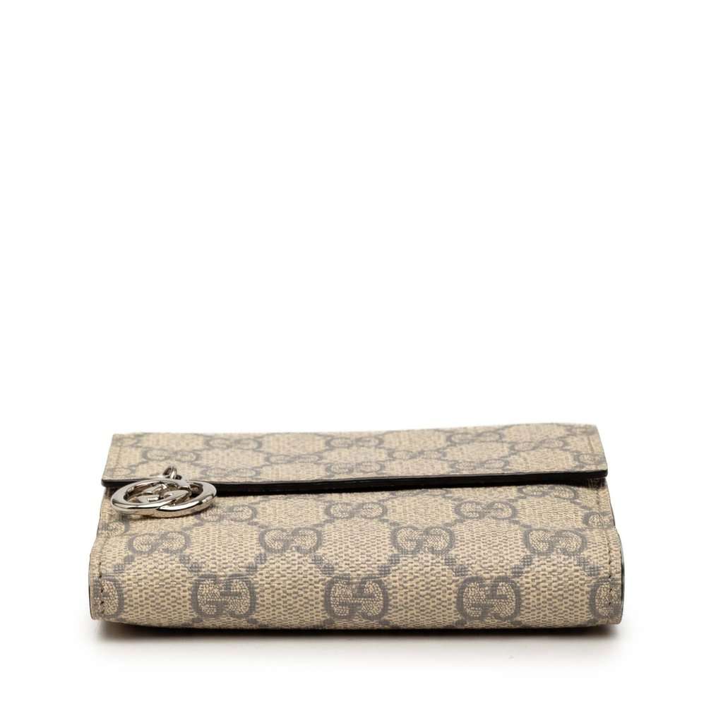 Gucci GG Supreme Interlocking G Pierce French Flap Wallet Beige Very good - Inside View
