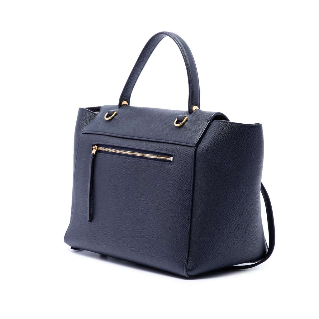 Celine Mini Grained Calfskin Belt Bag Blue Leather Very good condition - Back View