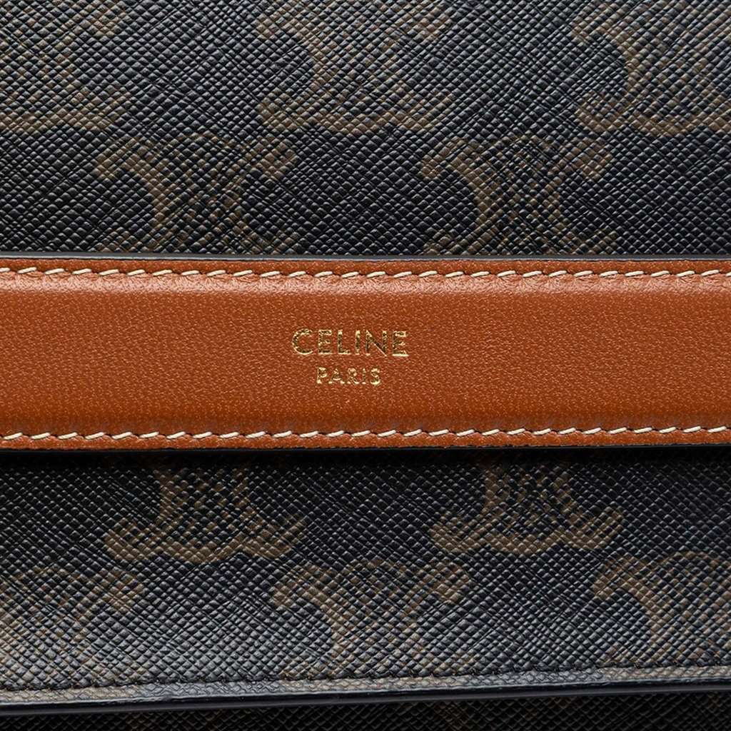 Celine Triomphe Coated Canvas Wristlet Flap Pouch Brown Very good condition - Box View