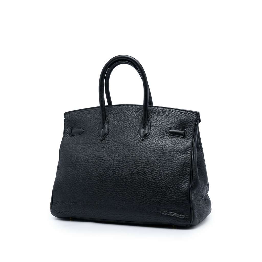 Hermès Clemence Birkin Retourne 35 Black Leather Very good - Back View