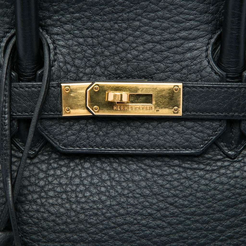 Hermès Clemence Birkin Retourne 35 Black Leather Very good - Box View