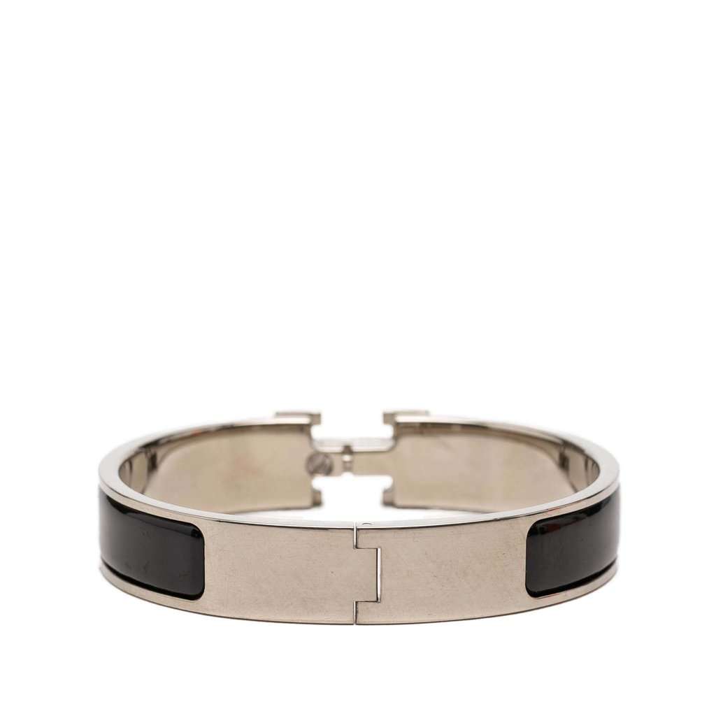 Hermès Narrow Enamel Clic H Bracelet PM Black Very good condition - Inside View