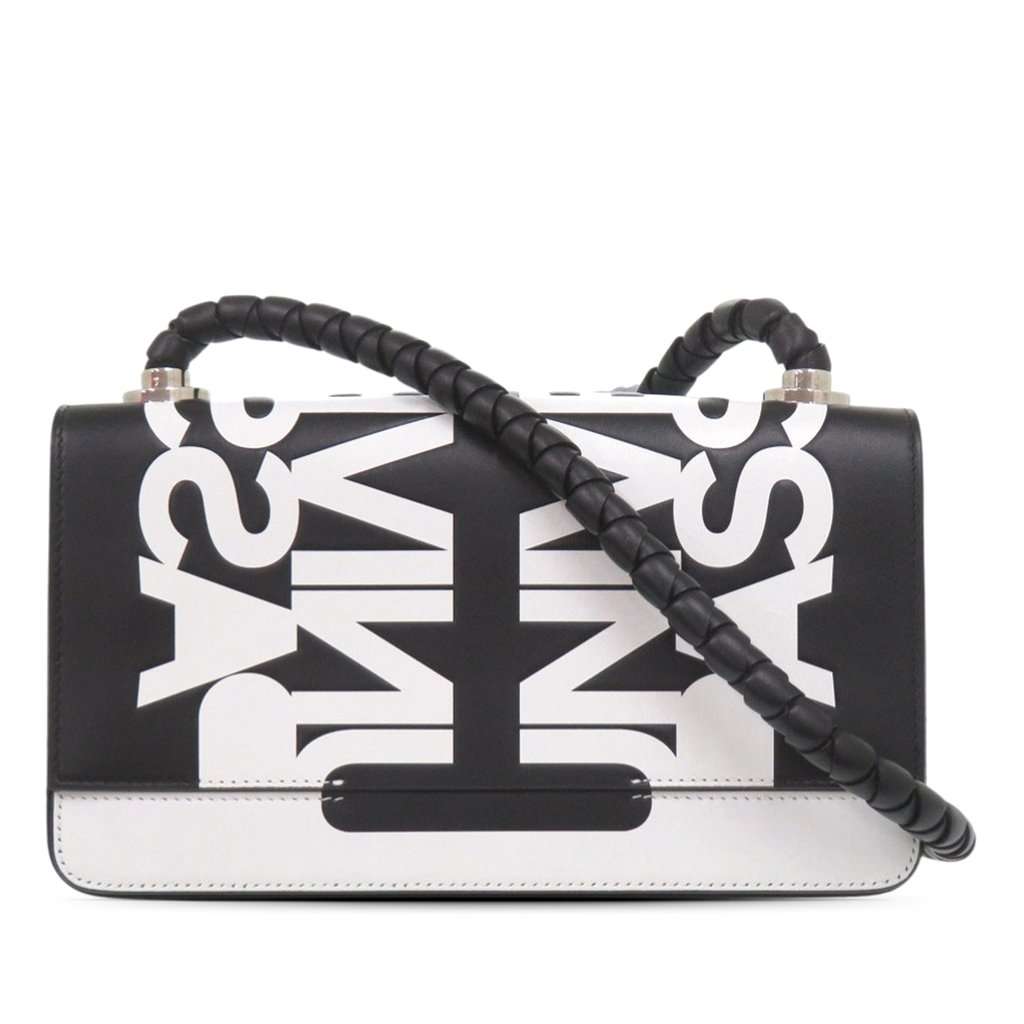 Burberry Bicolor Printed Leather Universal Passport Crossbody Black Leather Very good - Front View