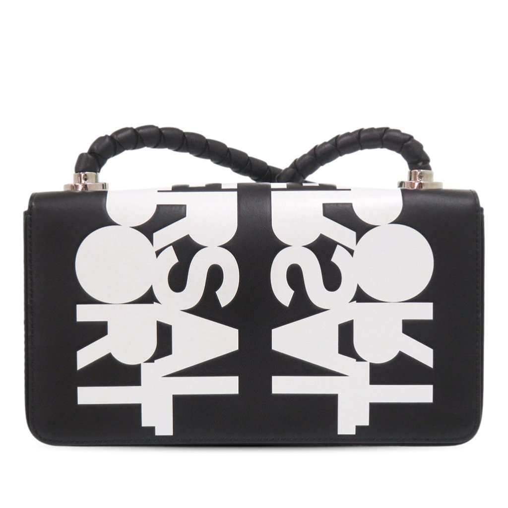 Burberry Bicolor Printed Leather Universal Passport Crossbody Black Leather Very good - Back View