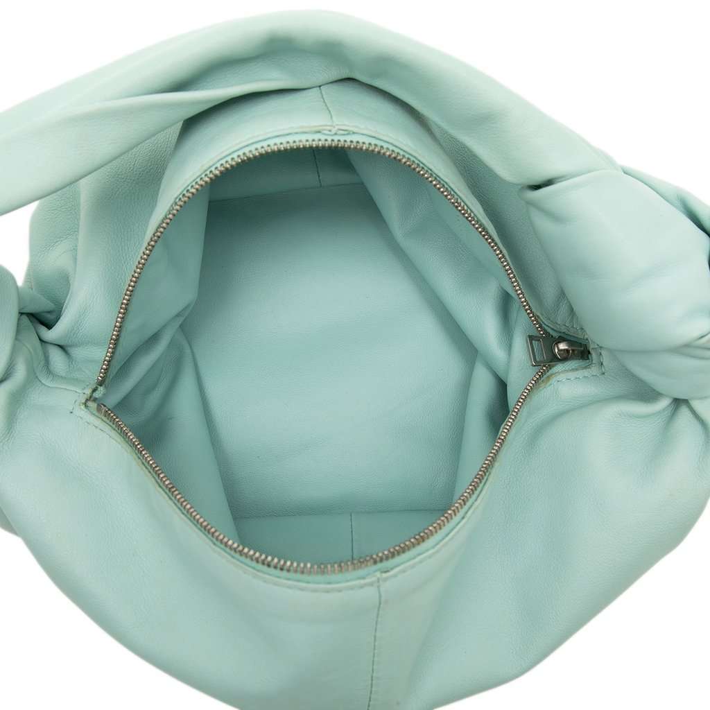 Bottega Veneta Calfskin Double Knot Handbag Blue Leather Very good condition - Model View