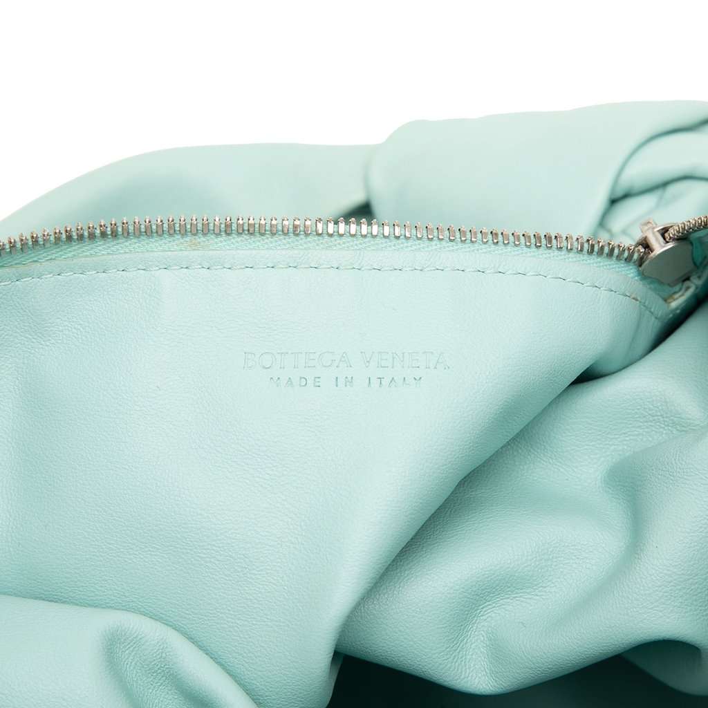 Bottega Veneta Calfskin Double Knot Handbag Blue Leather Very good condition - Box View