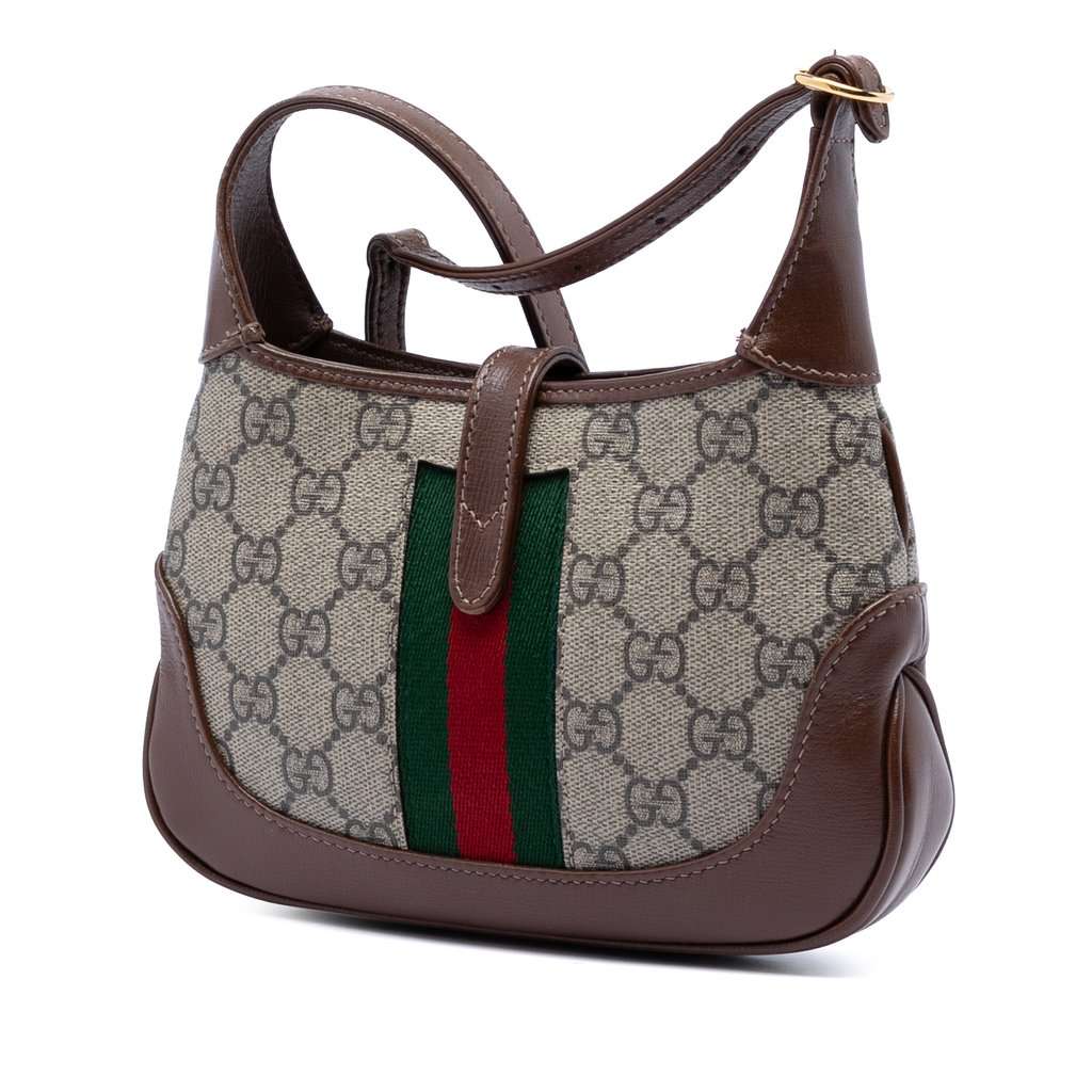 Gucci Mini GG Supreme Web Jackie 1961 Crossbody Beige Very good condition - Back View
