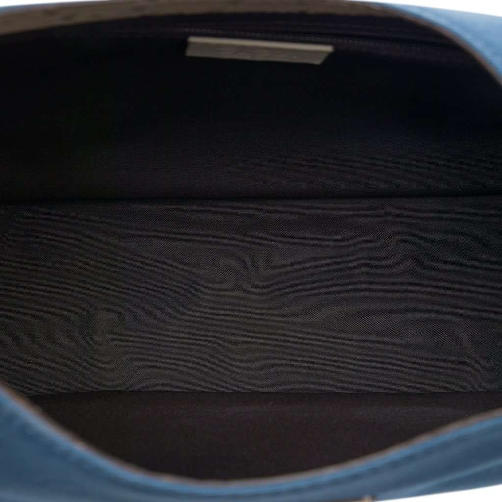 Gucci Guccissima Trimmed Canvas Colbert Shoulder Bag Blue Very good - Model View