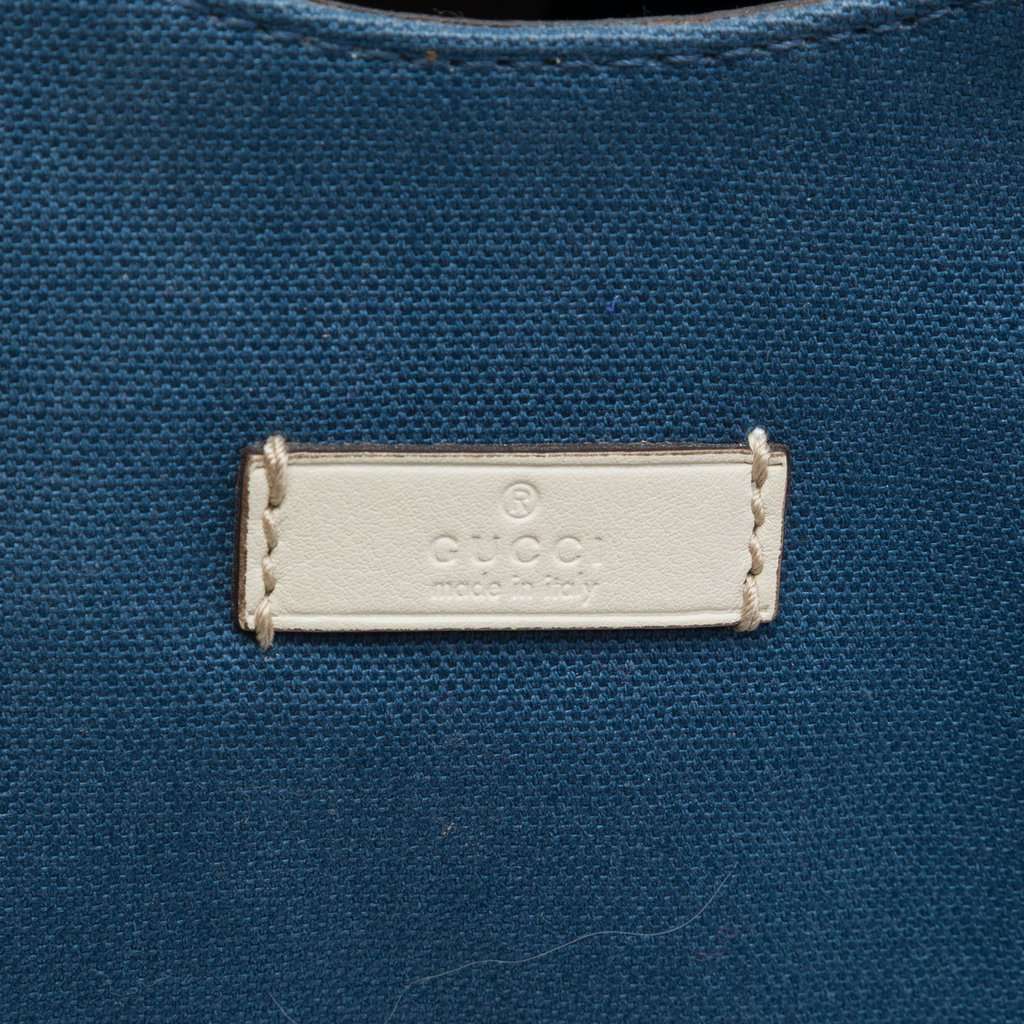 Gucci Guccissima Trimmed Canvas Colbert Shoulder Bag Blue Very good - Box View