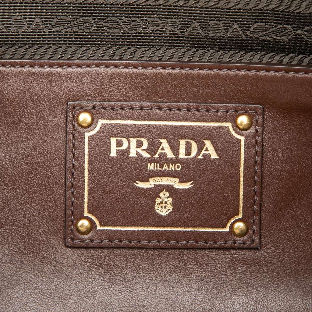 Prada Soft Calf Open Convertible Tote Brown Leather Very good - Box View