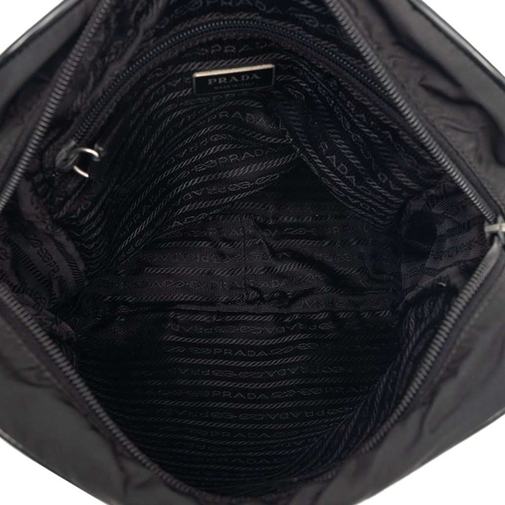 Prada Tessuto Zip Top Crossbody Black Very good condition - Model View