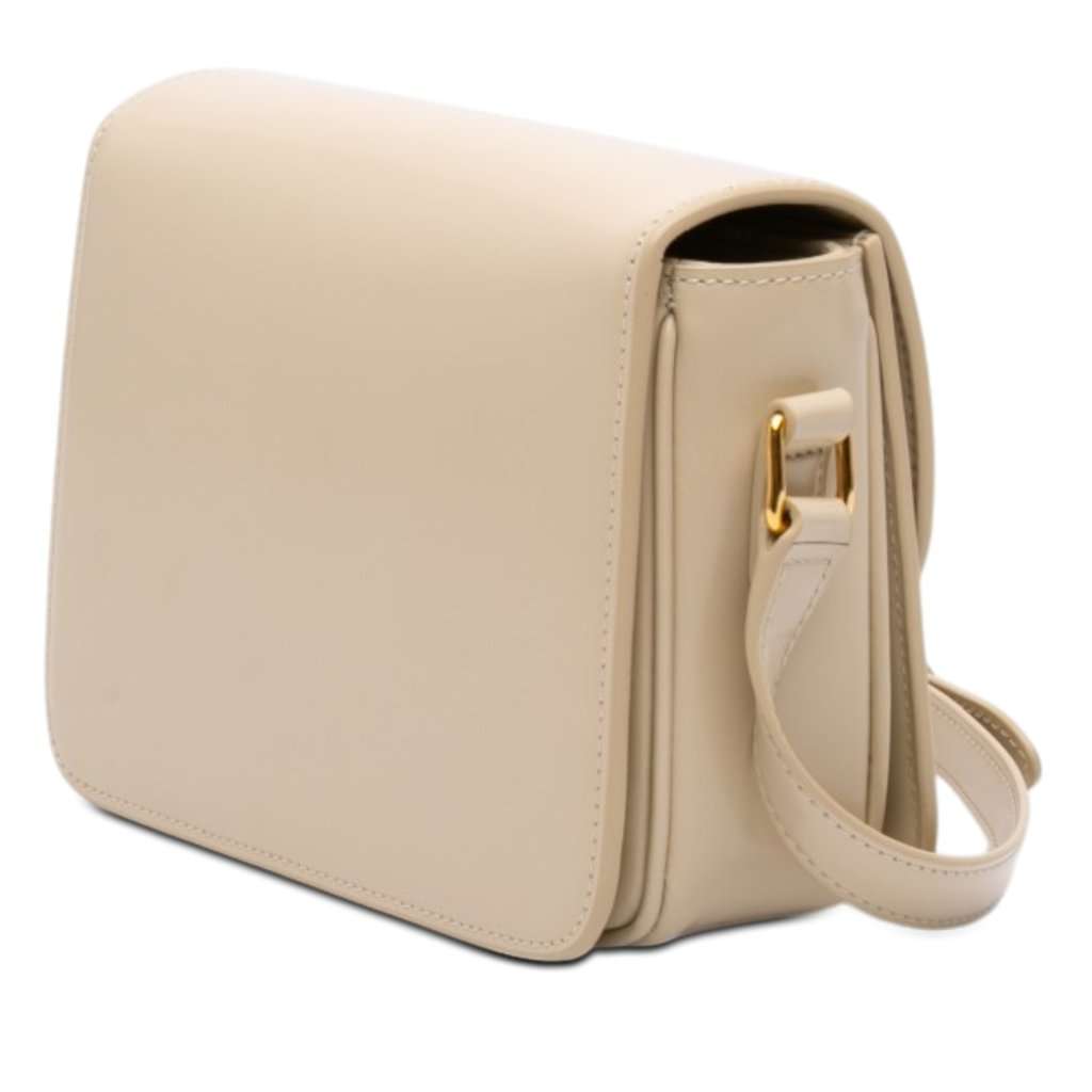 Celine Teen Shiny Calfskin Triomphe Crossbody Brown Leather Very good condition - Back View