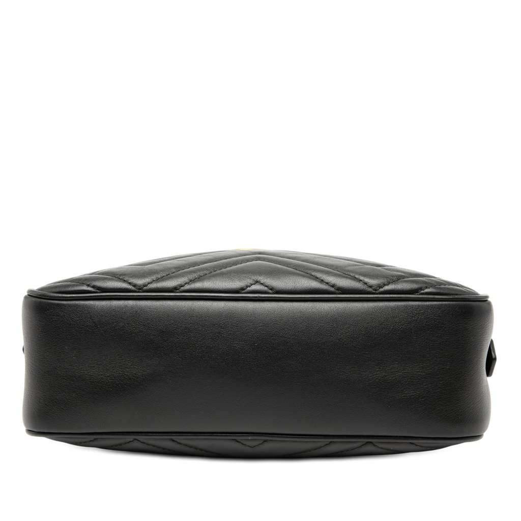 Gucci Small GG Marmont Matelasse Leather Crossbody Black Leather Very good condition - Inside View