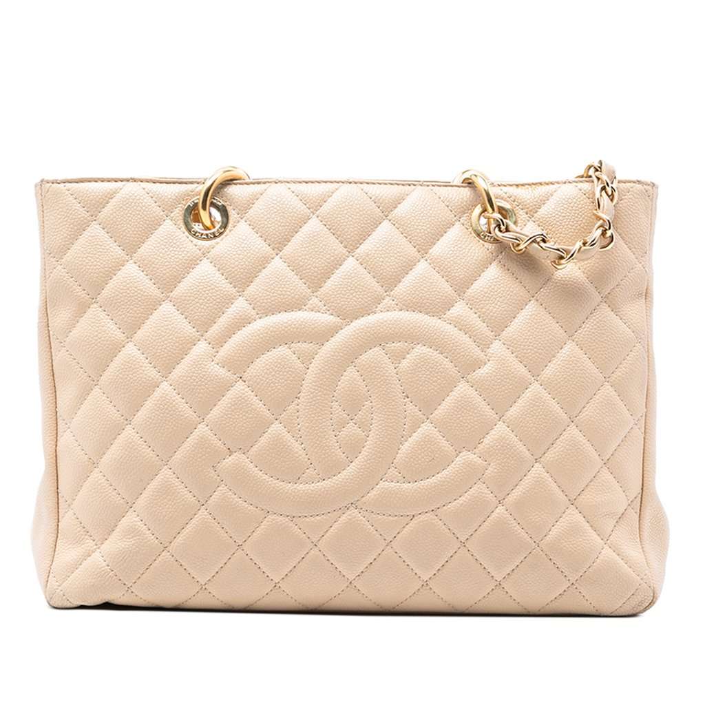 Chanel Caviar Grand Shopping Tote Brown Leather Very good condition - Front View