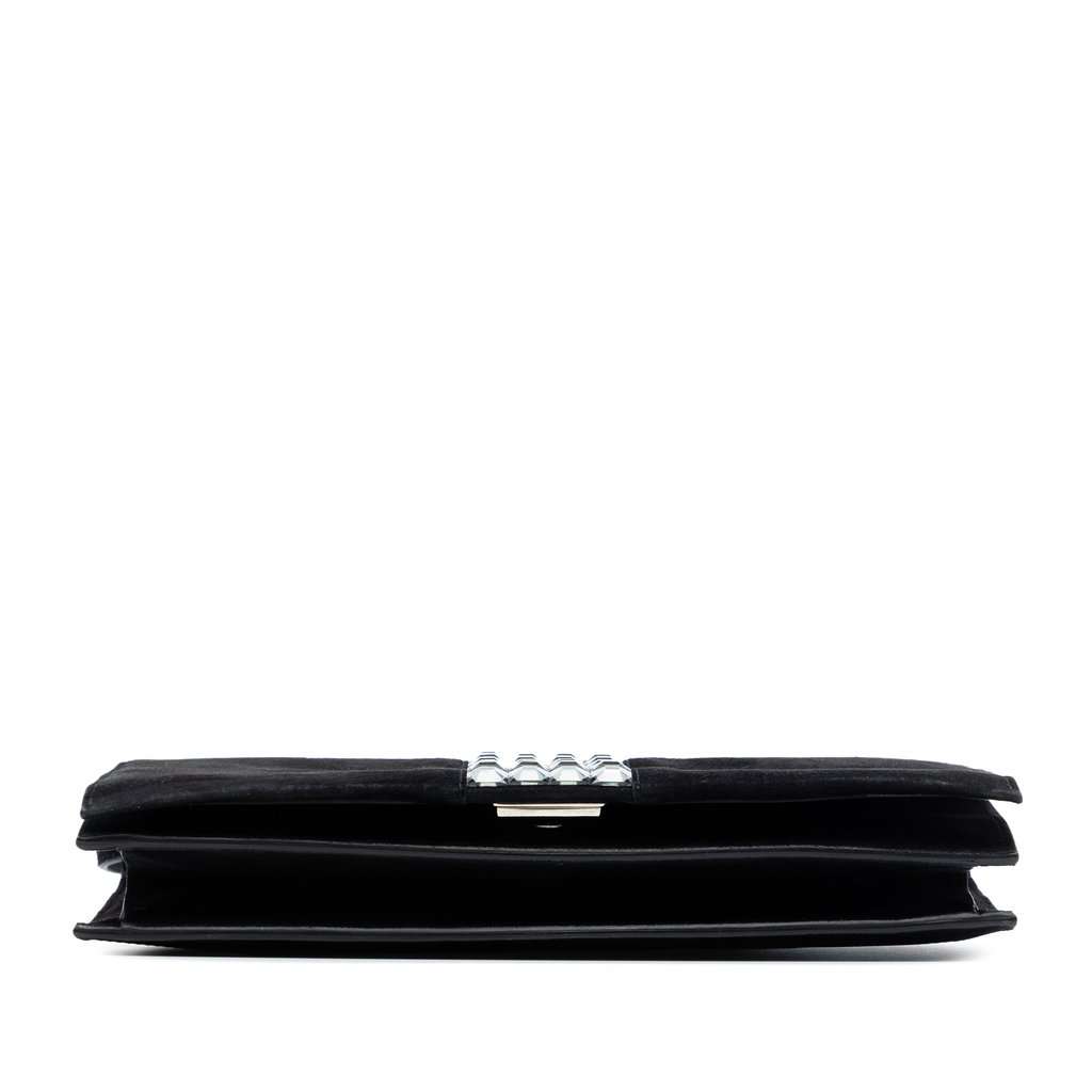 Gucci Suede Crystal Embellished Shoulder Bag Black Leather Very good condition - Inside View