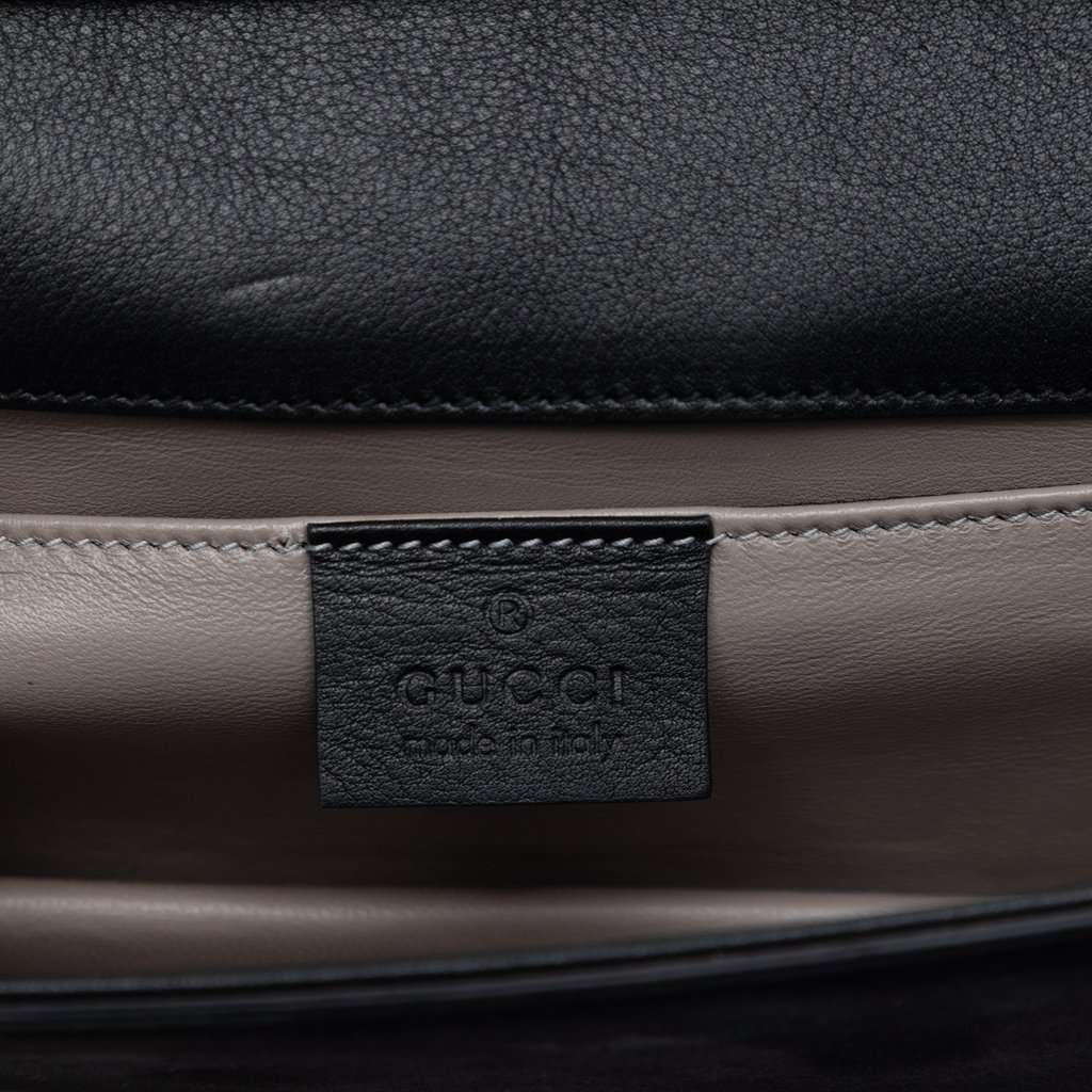 Gucci Suede Crystal Embellished Shoulder Bag Black Leather Very good condition - Box View