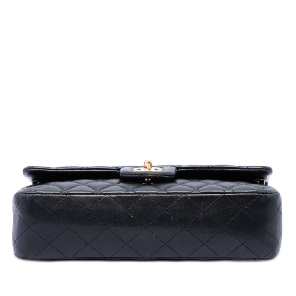 Chanel Medium Classic Lambskin Double Flap Black Leather Very good condition - Inside View