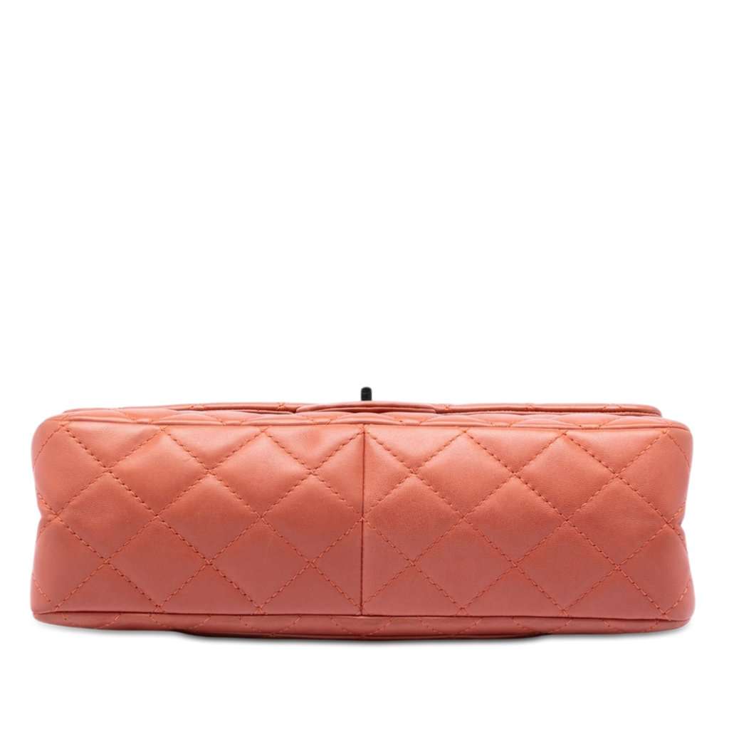 Chanel Quilted Lambskin Reissue 2.55 Double Flap 227 Orange Leather Very good condition - Inside View