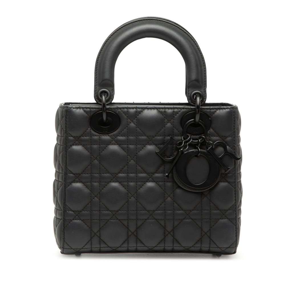Dior Small Ultra Matte Calfskin Cannage My ABCDior Lady Dior Black Leather Very good - Front View