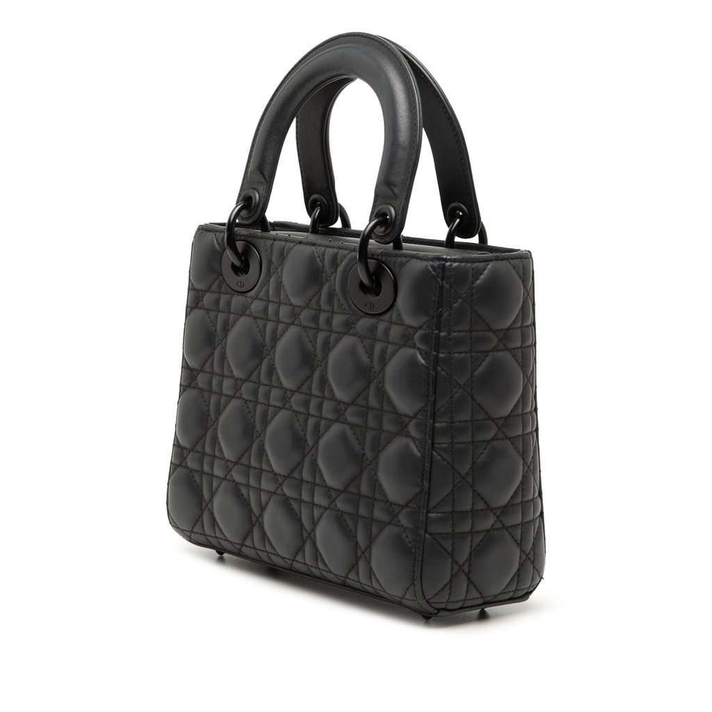 Dior Small Ultra Matte Calfskin Cannage My ABCDior Lady Dior Black Leather Very good - Back View