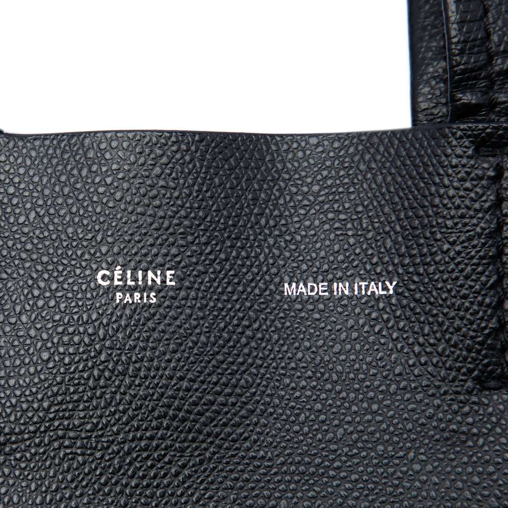 Celine Small Grained Calfskin Vertical Cabas Satchel Black Leather Very good condition - Box View