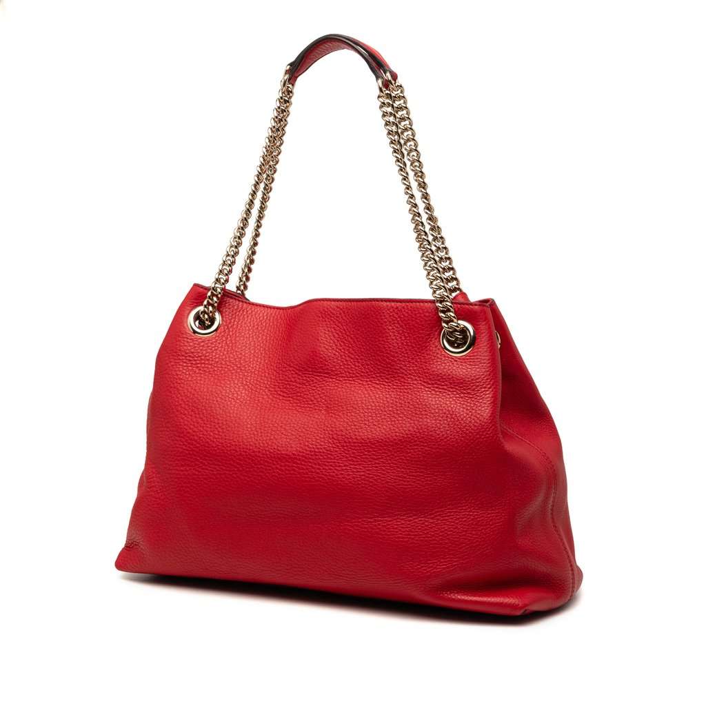 Gucci Medium Calfskin Soho Chain Tote Red Leather Very good condition - Back View