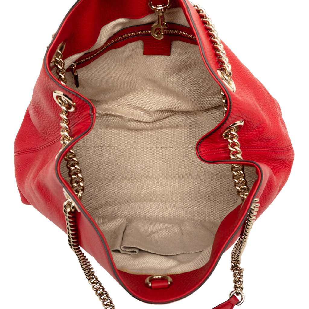 Gucci Medium Calfskin Soho Chain Tote Red Leather Very good condition - Model View