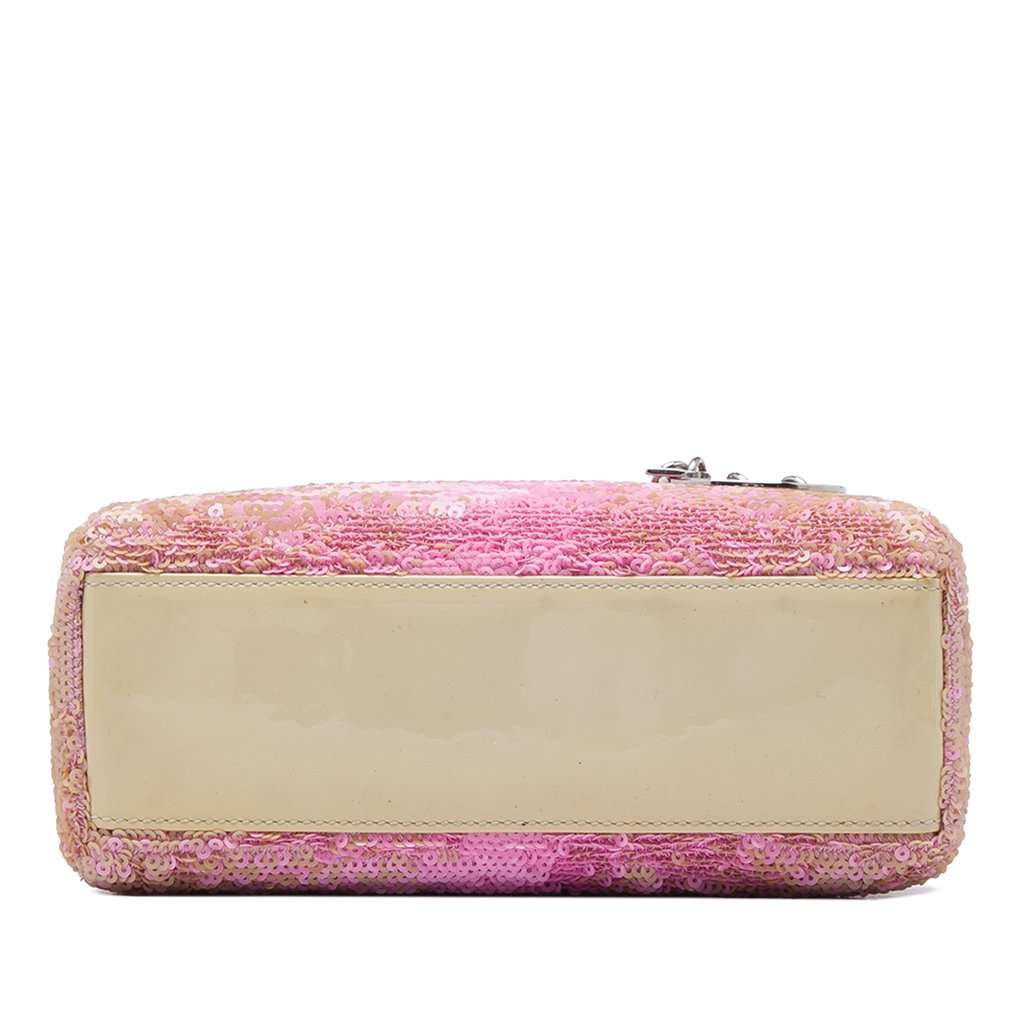 Dior Mini Patent Sequined Lady Dior Pink Leather Very good condition - Inside View