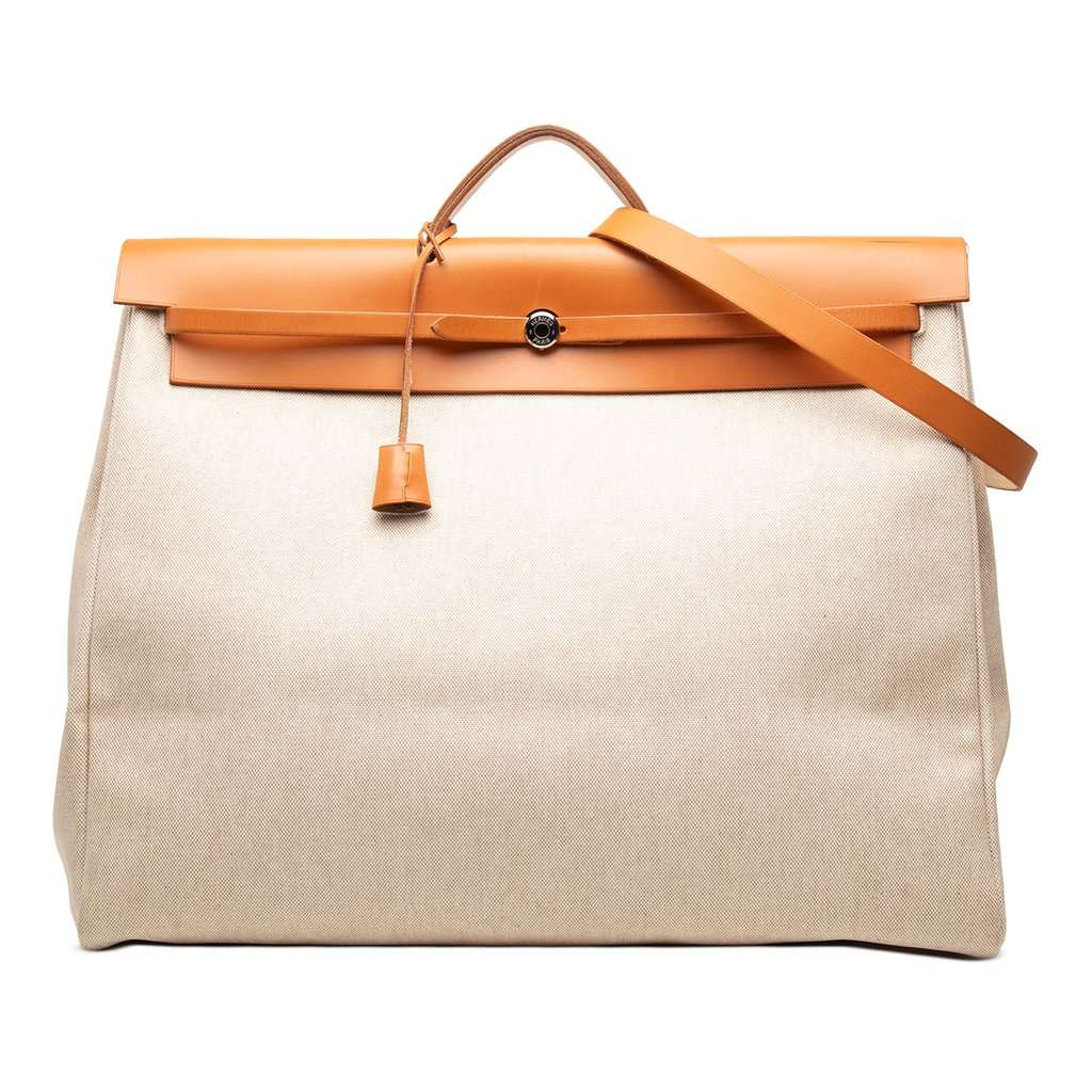 Hermès Toile Herbag 50 Beige Very good condition - Front View