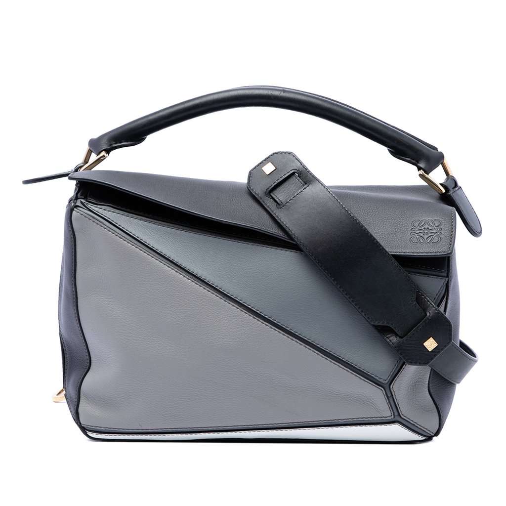 LOEWE Medium Tricolor Calfskin Puzzle Satchel MultiColor Leather Very good condition - Front View