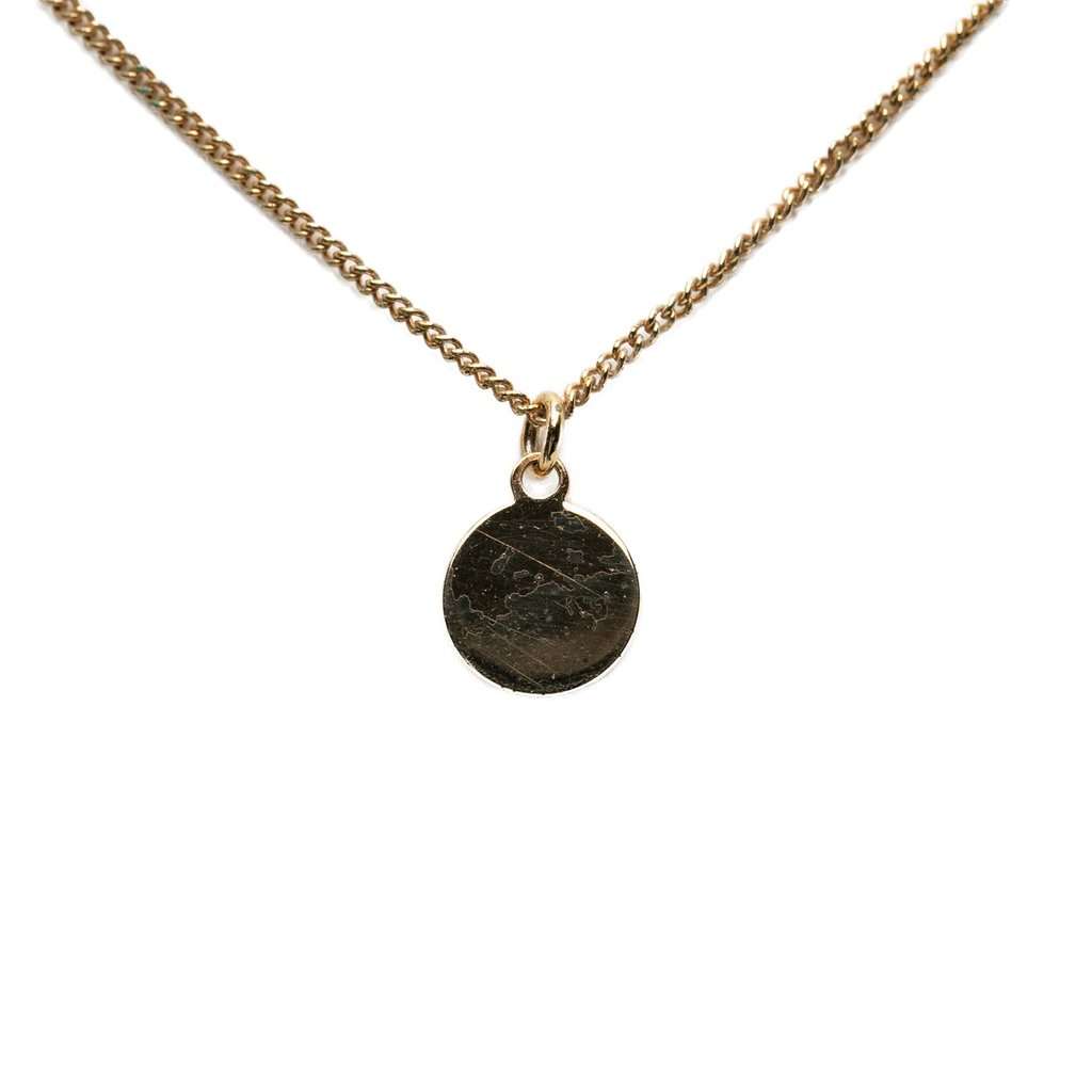 Dior Gold Plated Logo Round Pendant Necklace Gold Metal Very good condition - Back View
