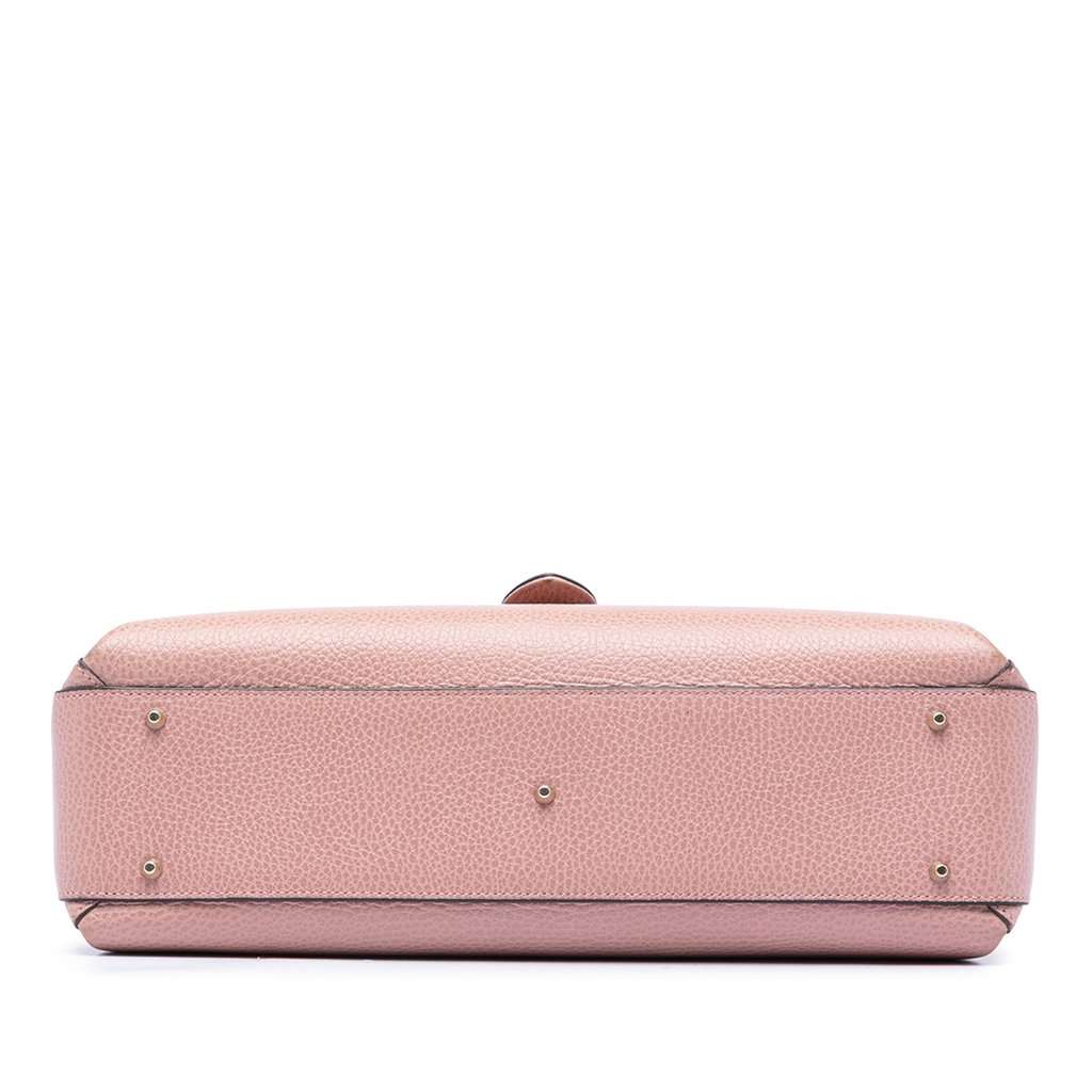 Gucci Medium Dollar Calfskin Interlocking G Satchel Pink Leather Very good condition - Inside View