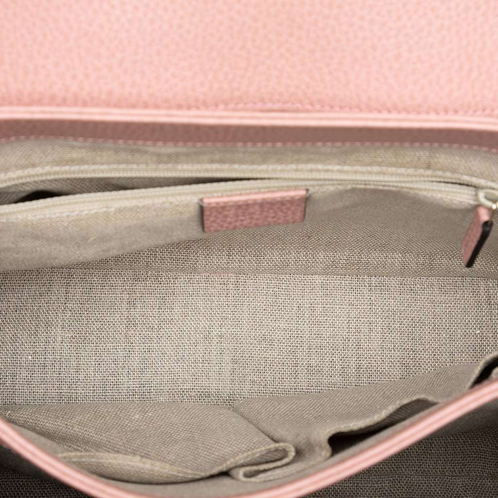 Gucci Medium Dollar Calfskin Interlocking G Satchel Pink Leather Very good condition - Model View