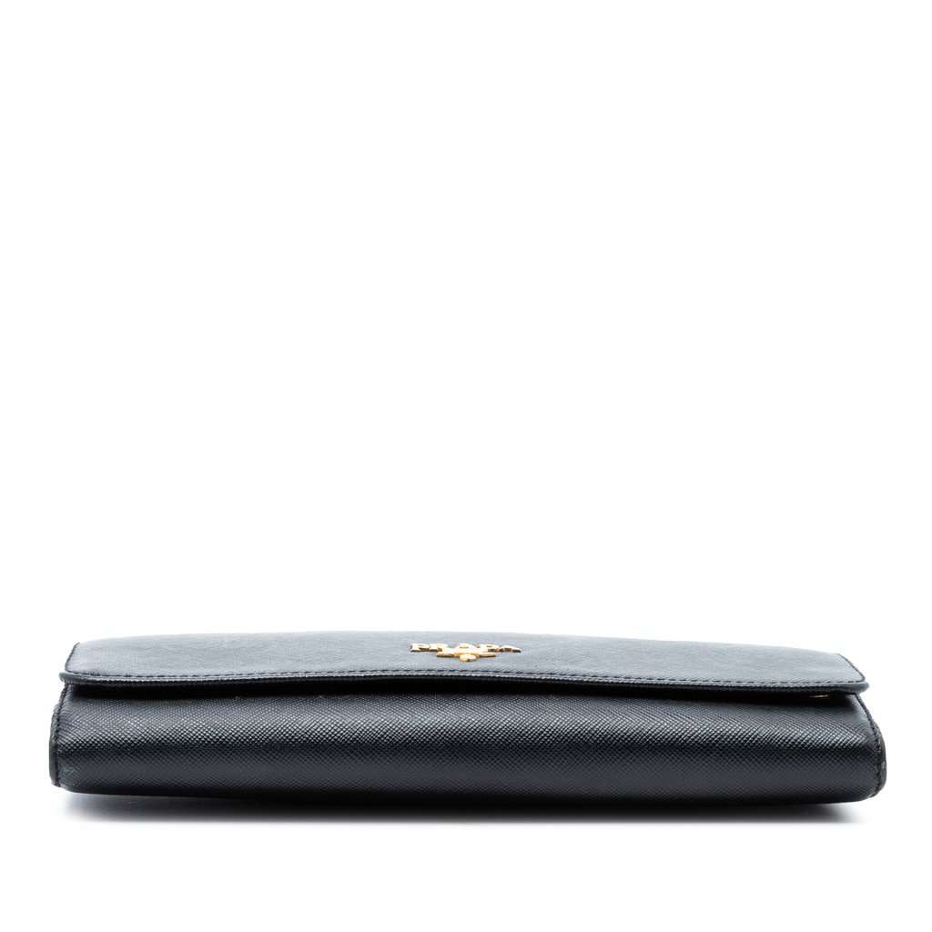 Prada Saffiano Wallet On Chain Black Leather Very good condition - Inside View