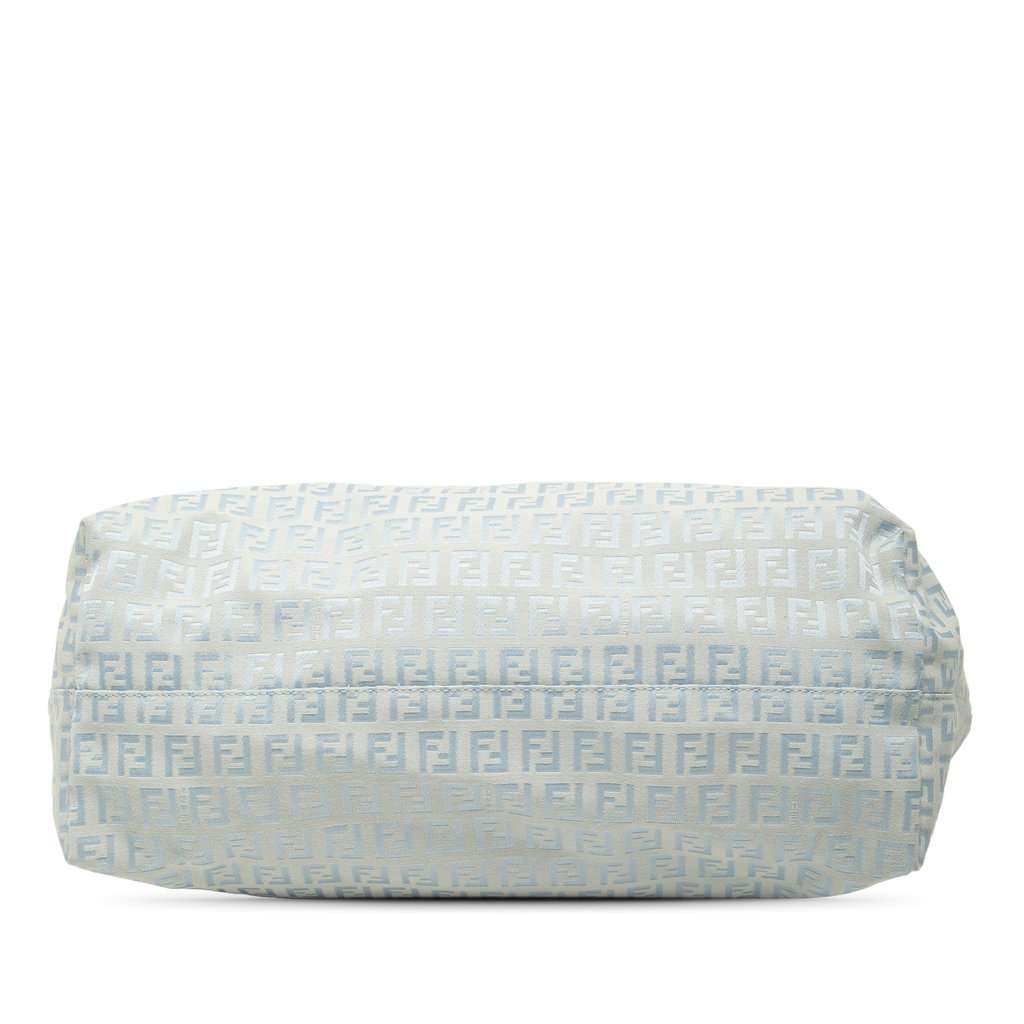 Fendi Large Zucchino Canvas Roll Tote Blue Very good - Inside View